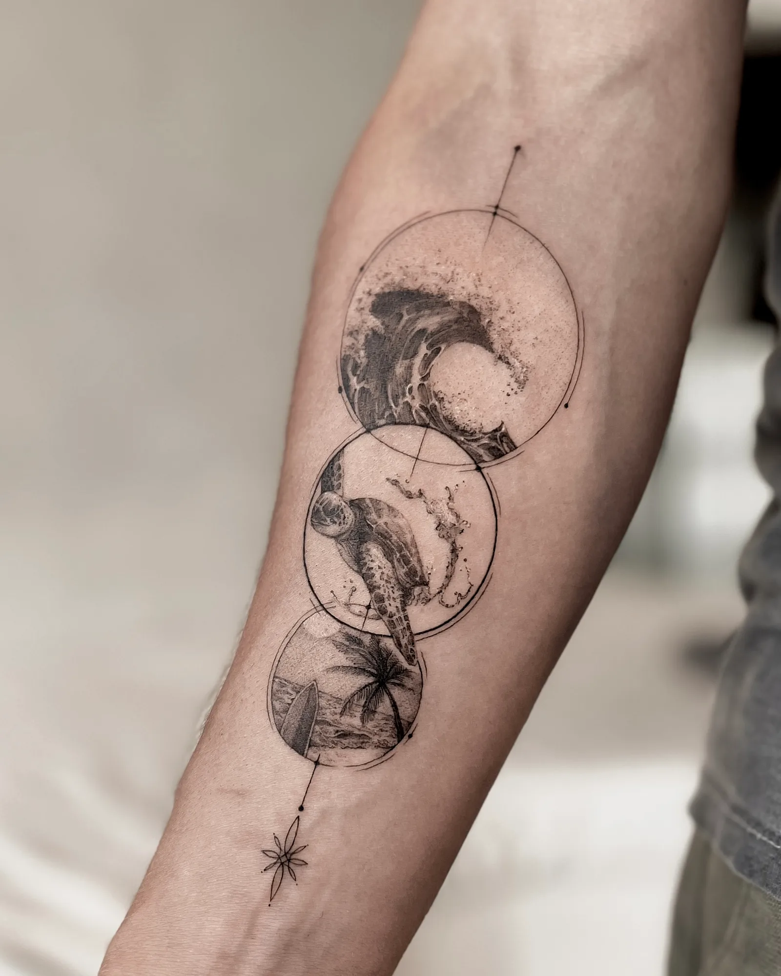 blackwork geometric on the arm