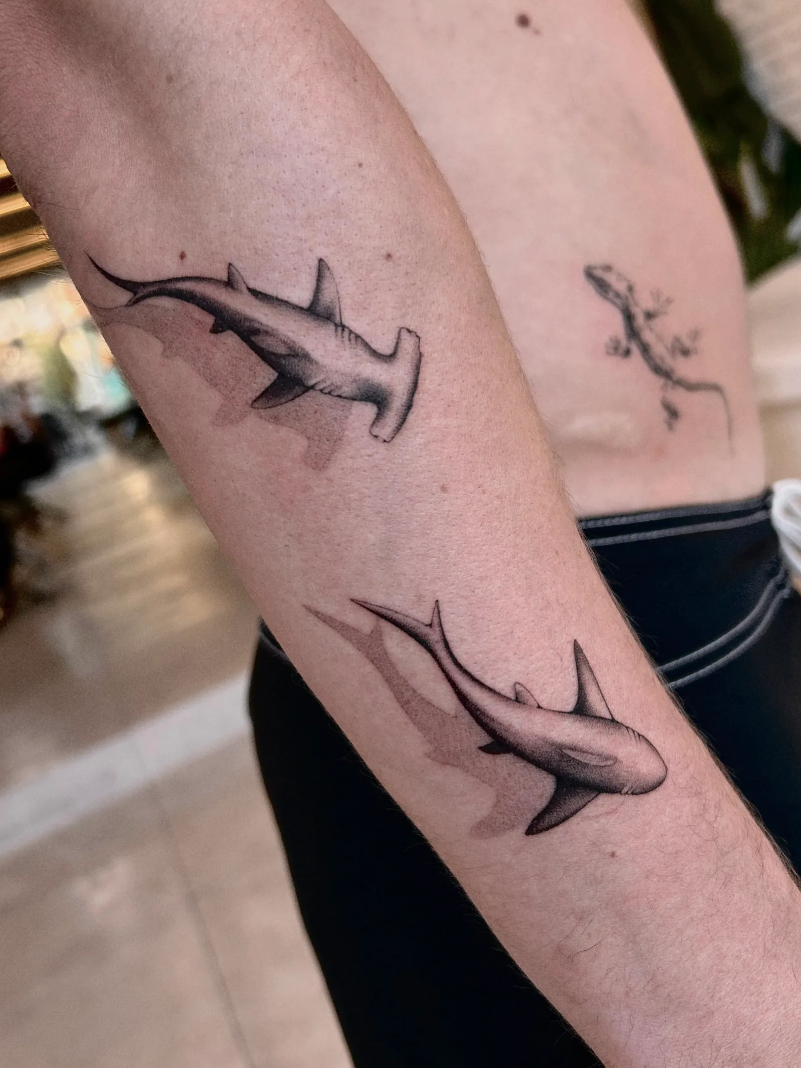 fine line on the arm