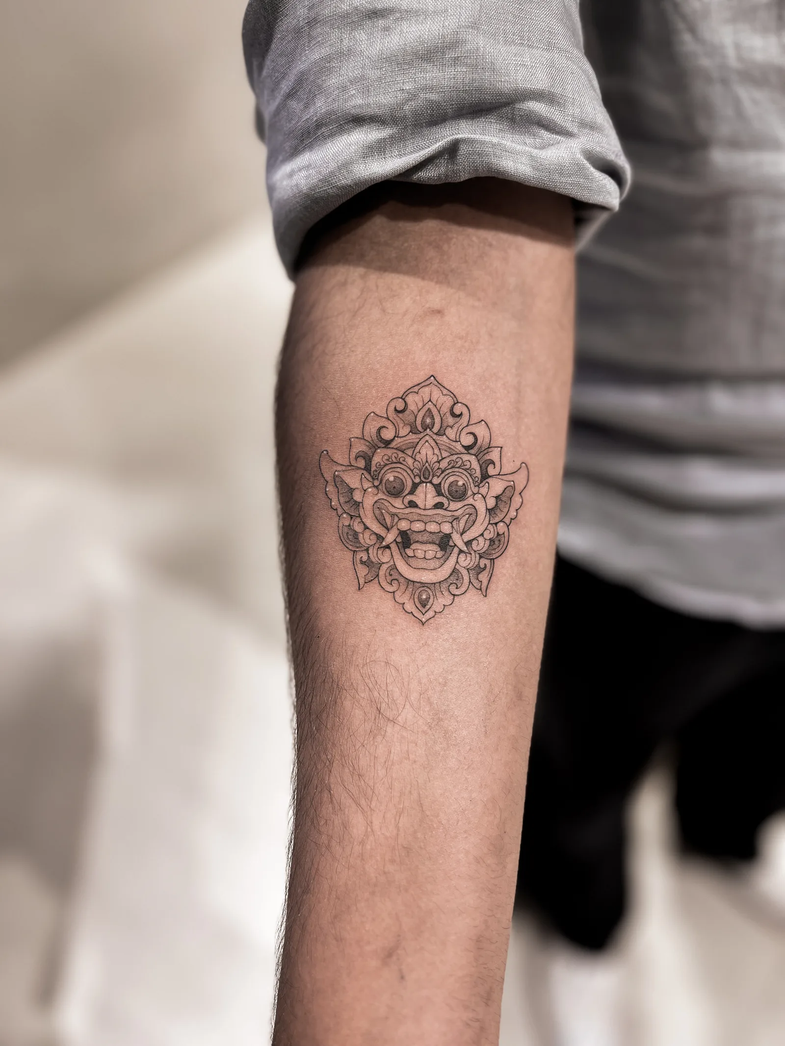 blackwork geometric on the arm