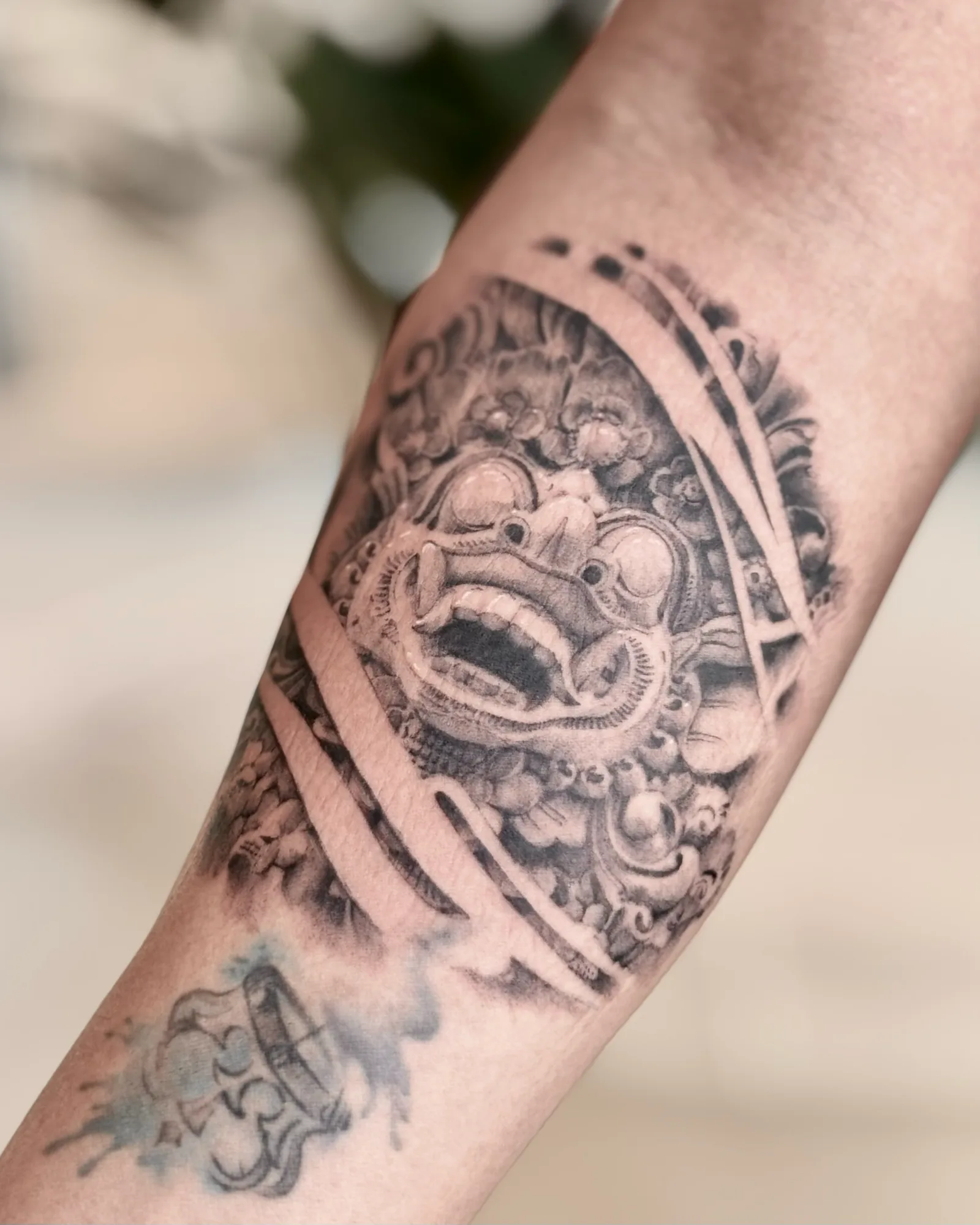 blackwork geometric on the arm