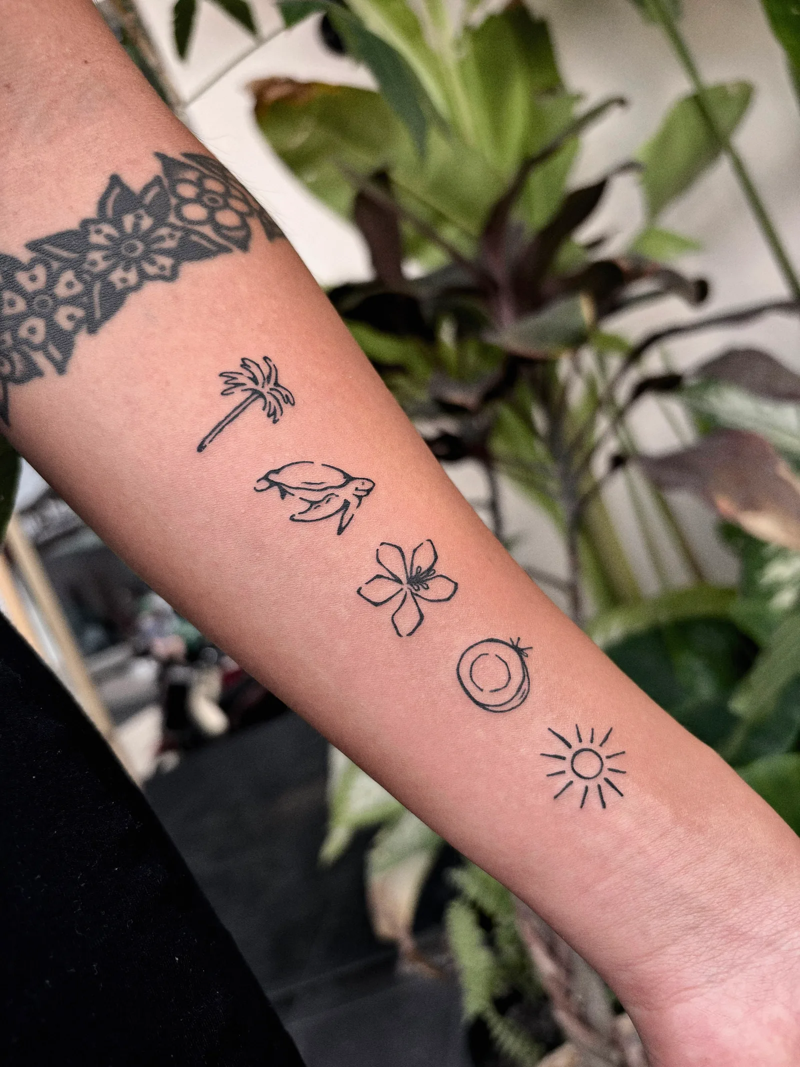 blackwork geometric on the arm