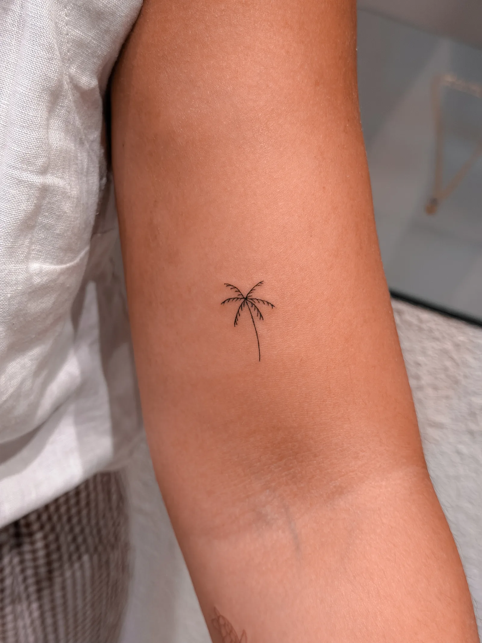 Fine line tattoo on the arm