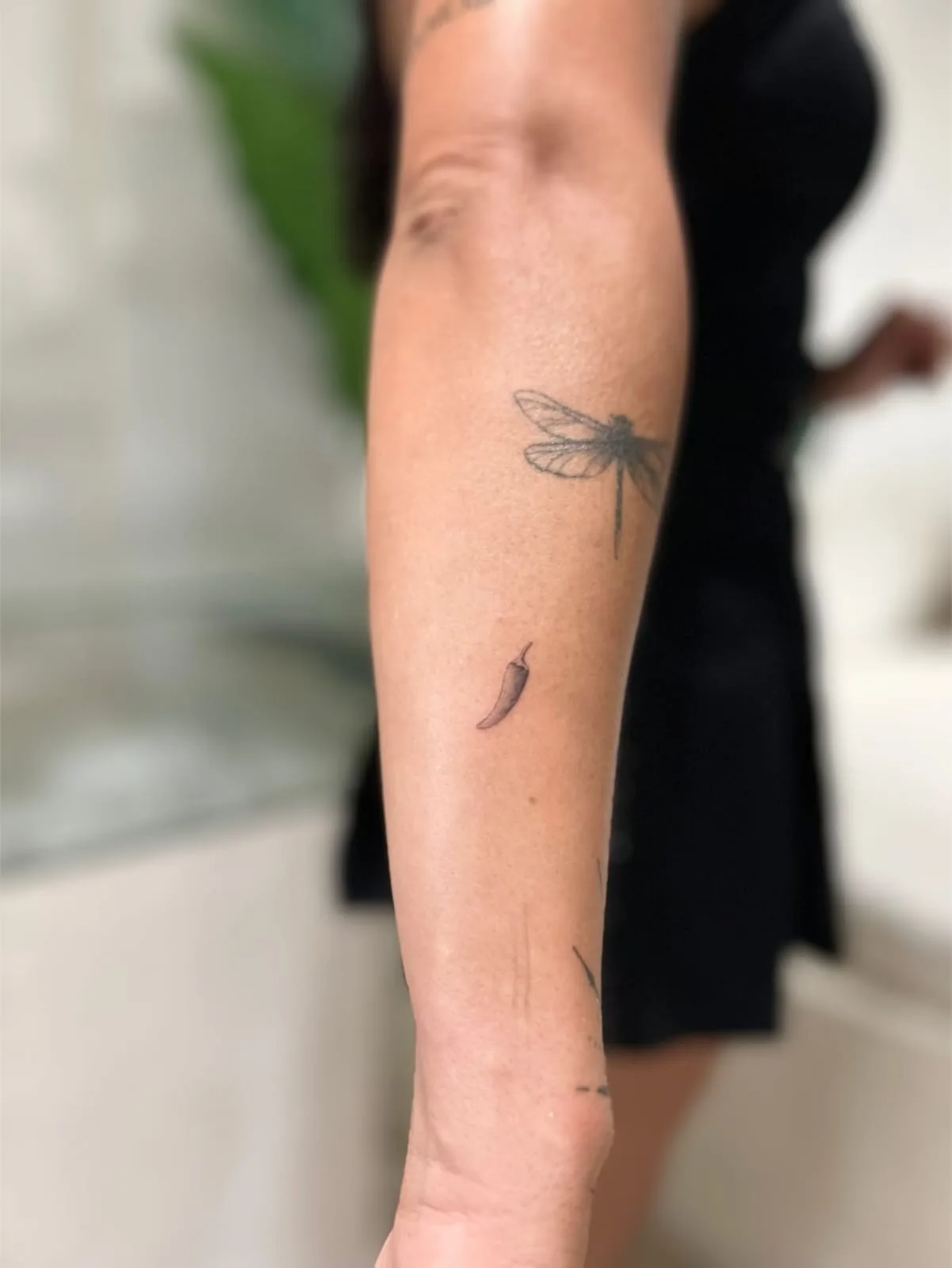Fine line tattoo on the arm