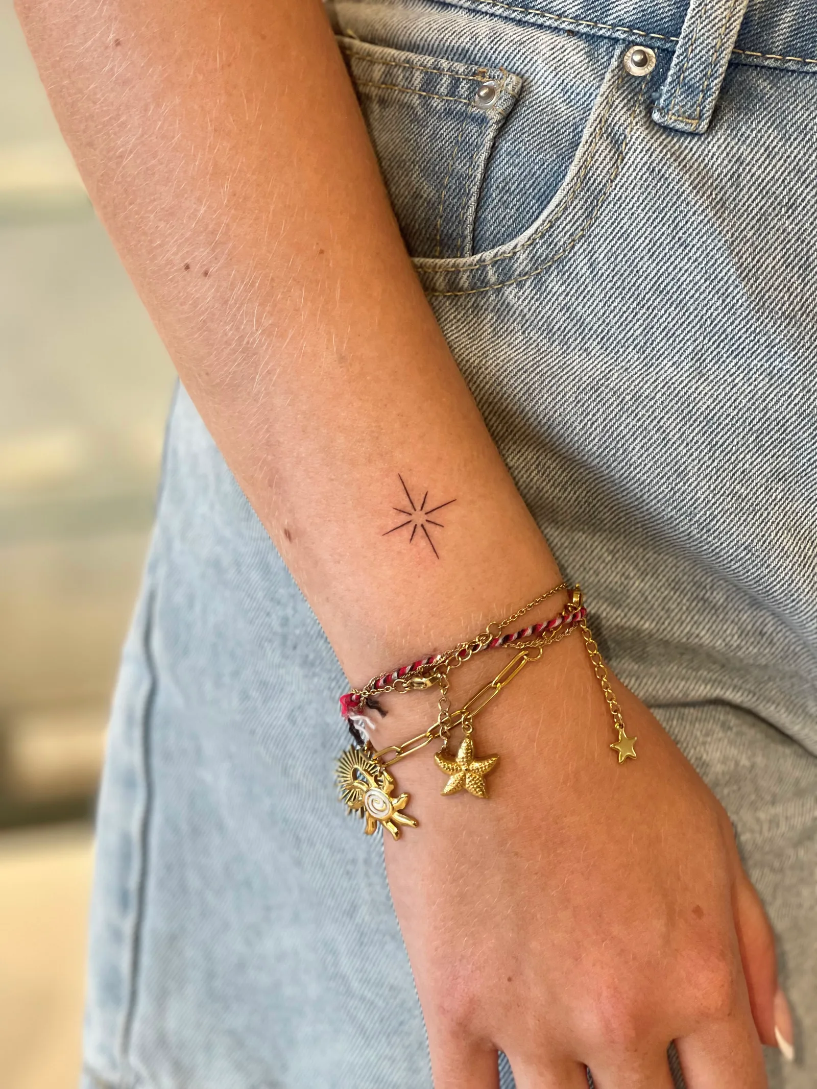 Fine line tattoo on the arm