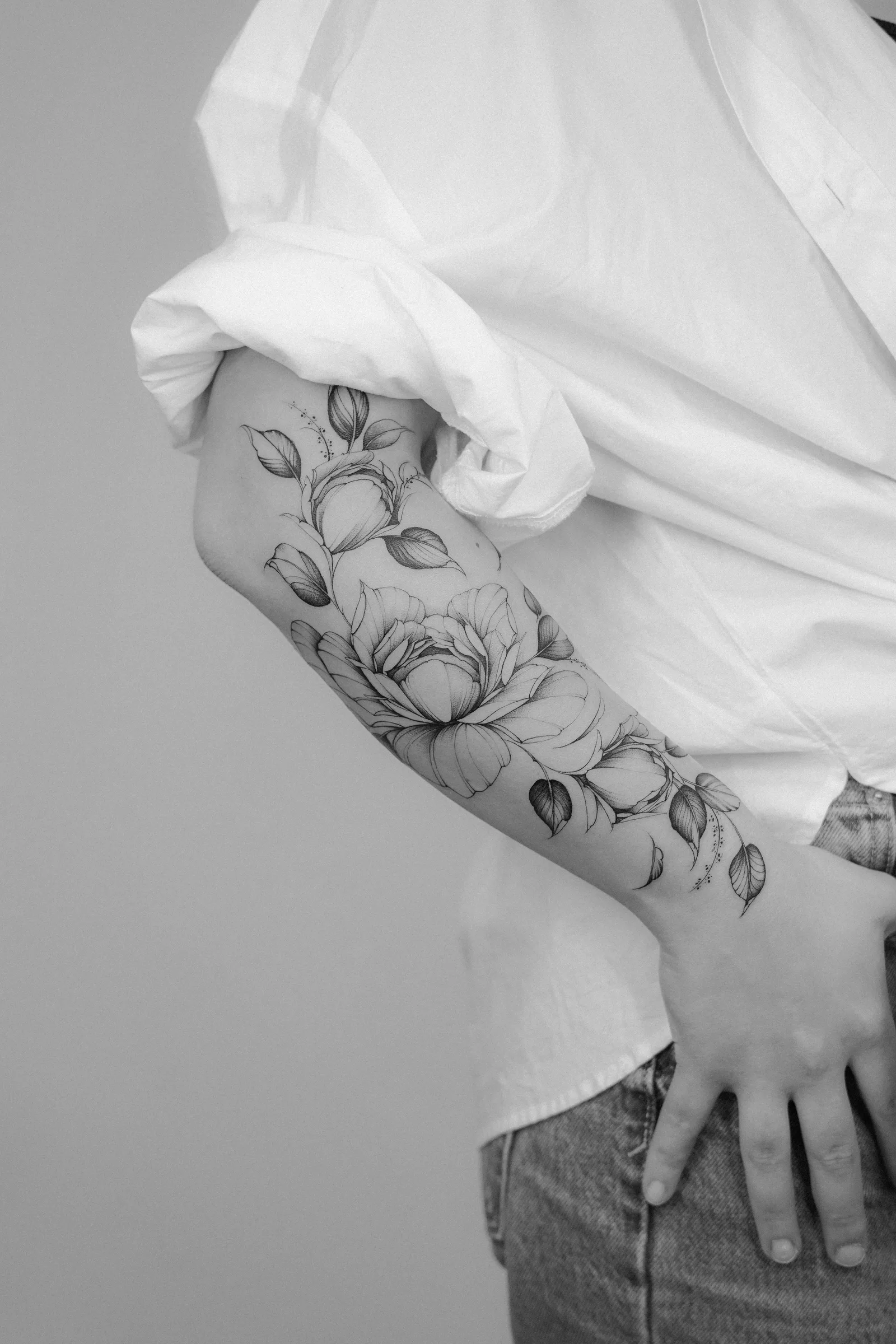 Floral tattoo on the arm