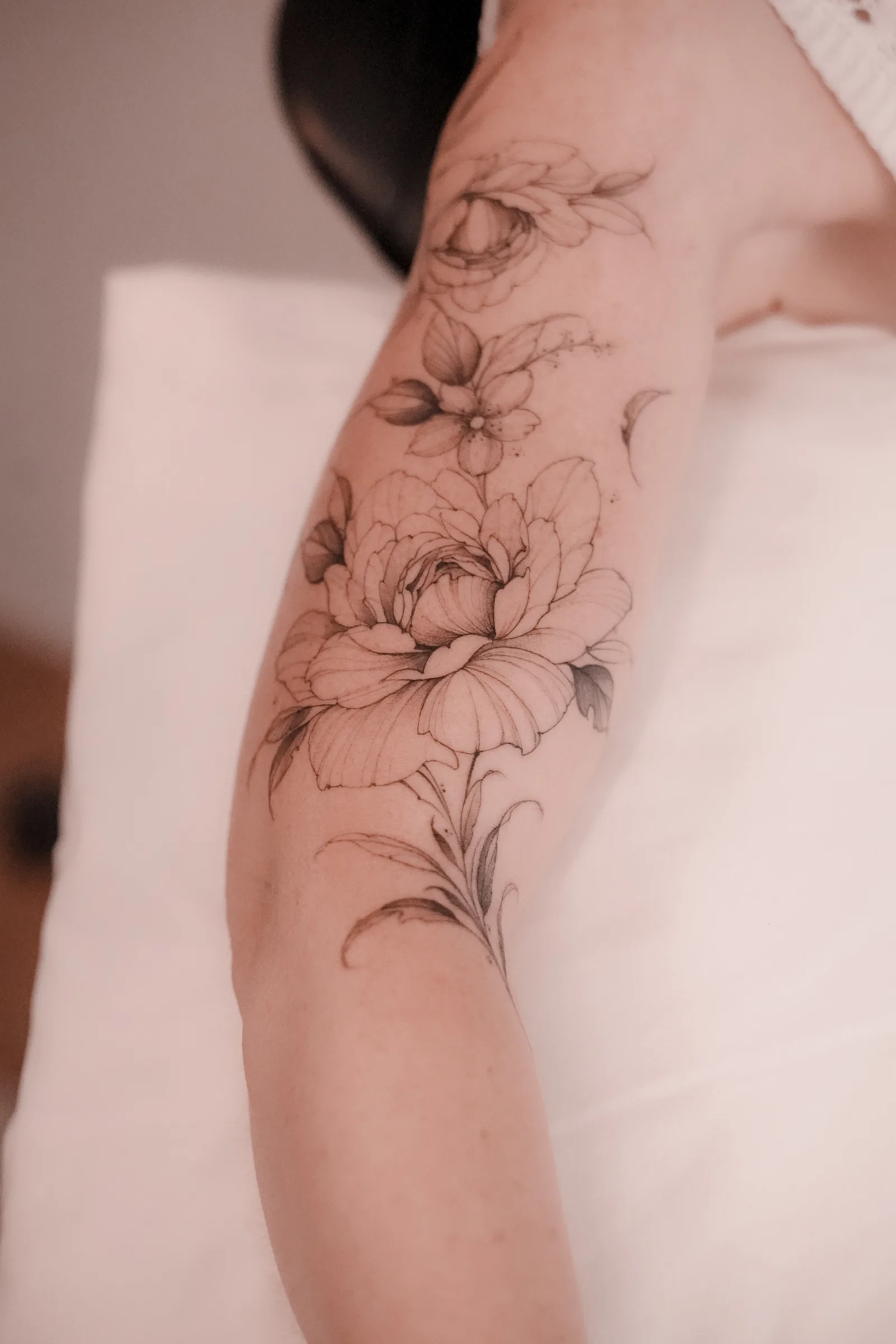 Floral tattoo on the arm