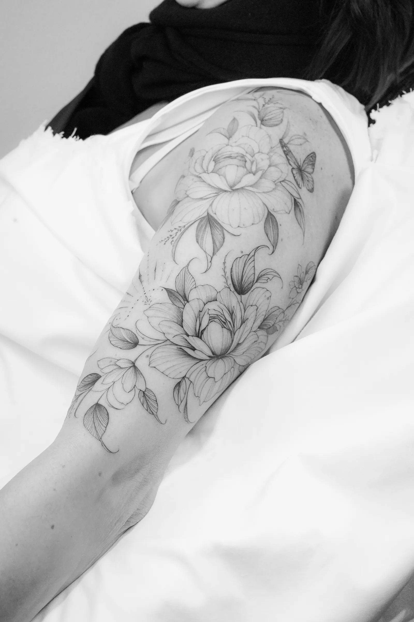 Floral tattoo on the arm