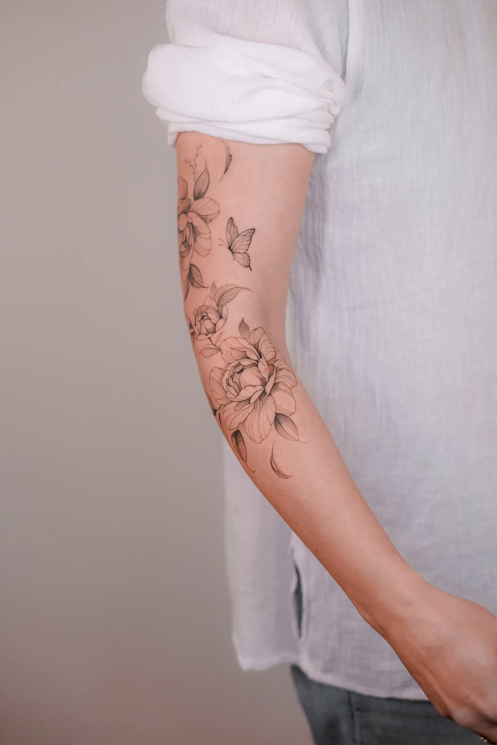 Floral tattoo on the arm