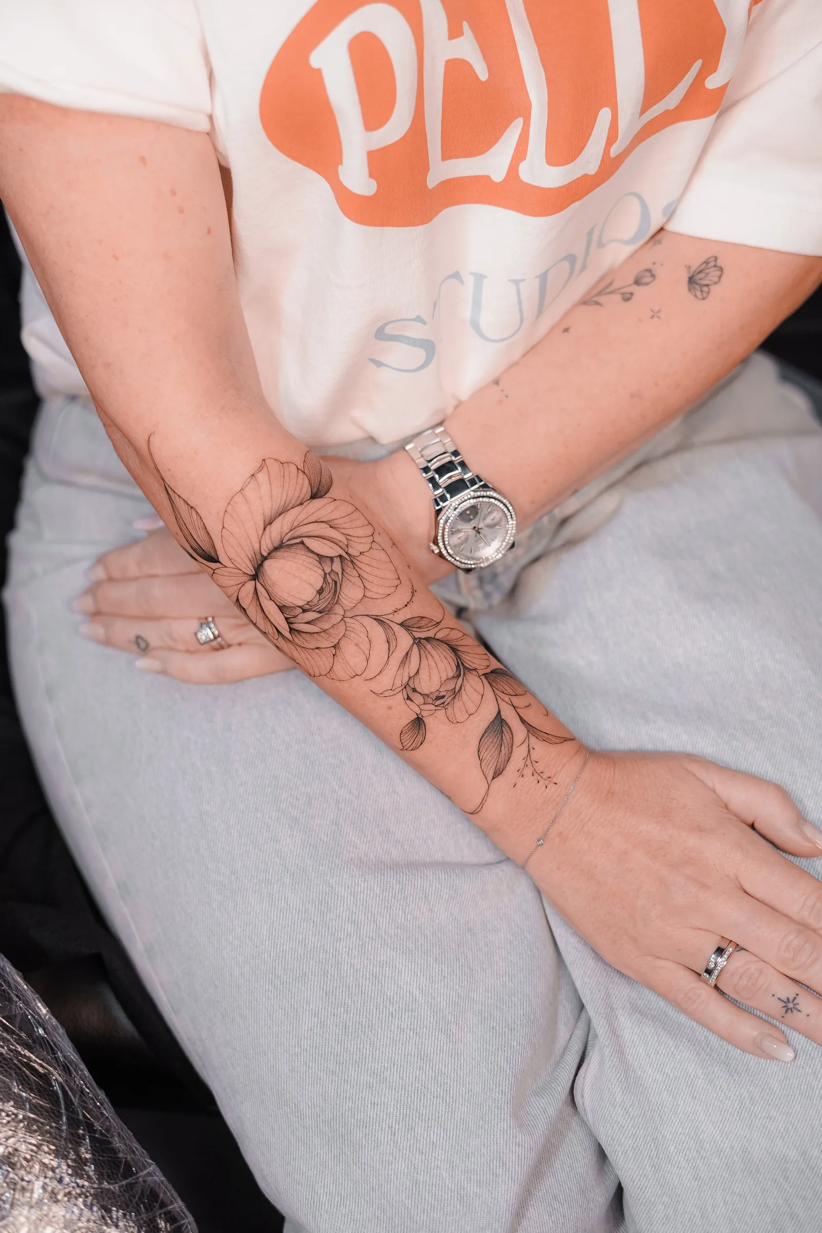 Floral tattoo on the arm