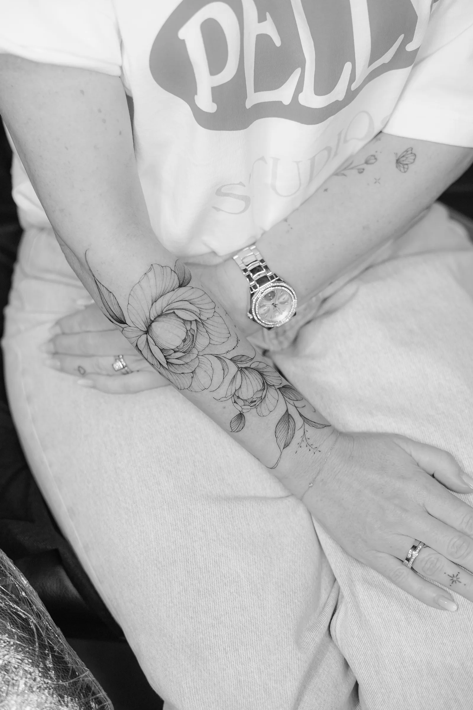 Floral tattoo on the arm