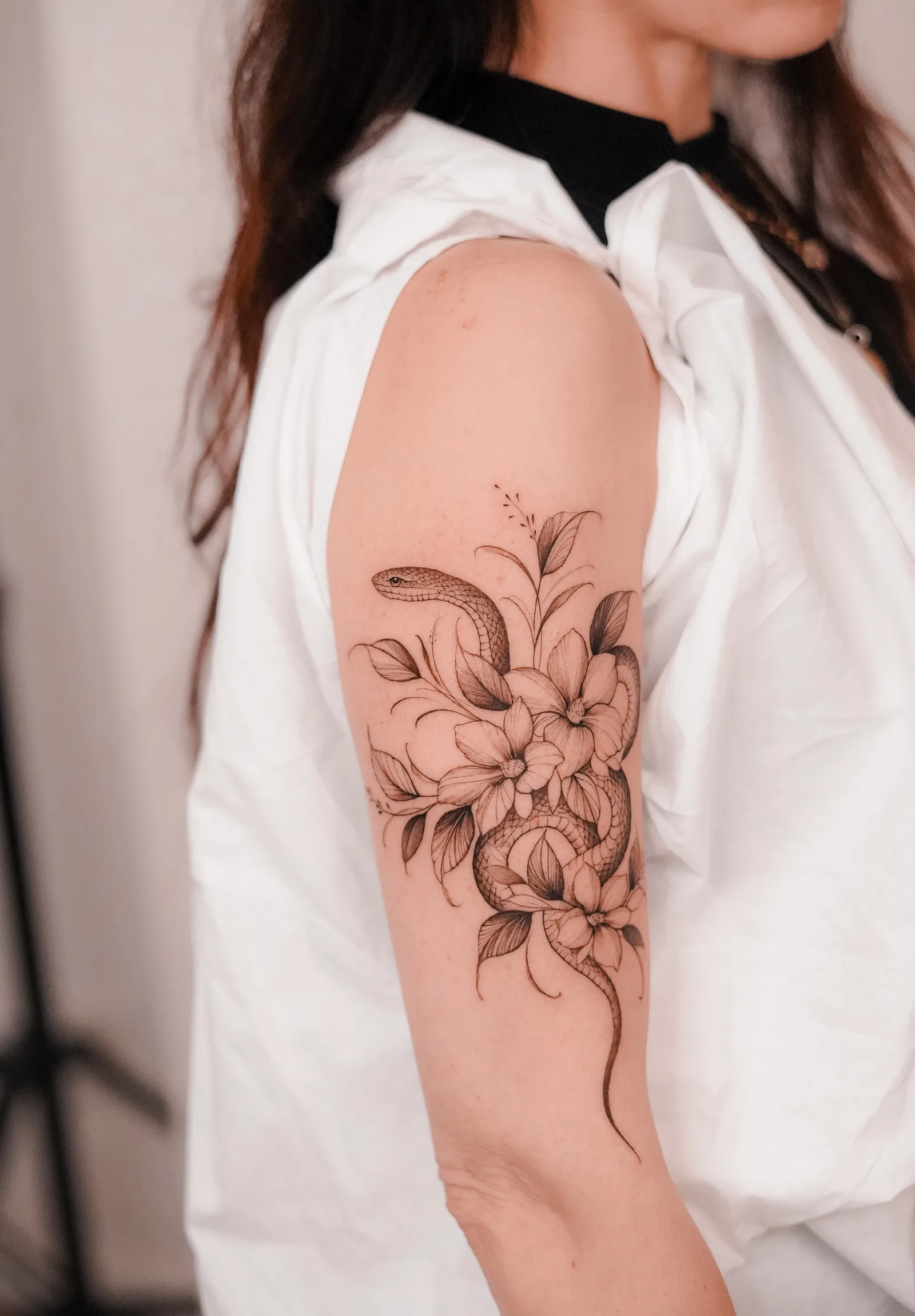 Floral tattoo on the arm