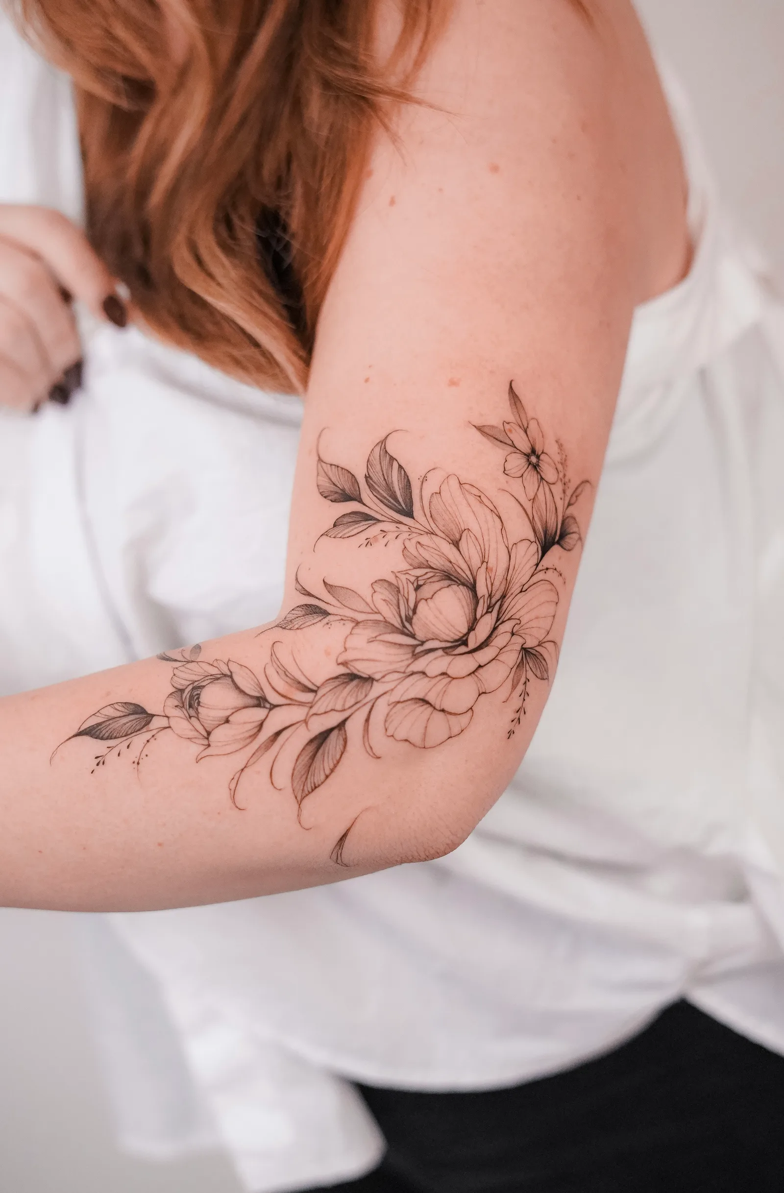 Floral tattoo on the arm