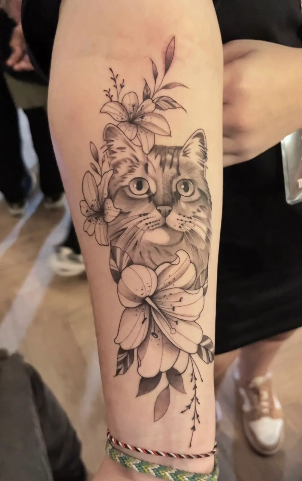 Floral tattoo on the arm
