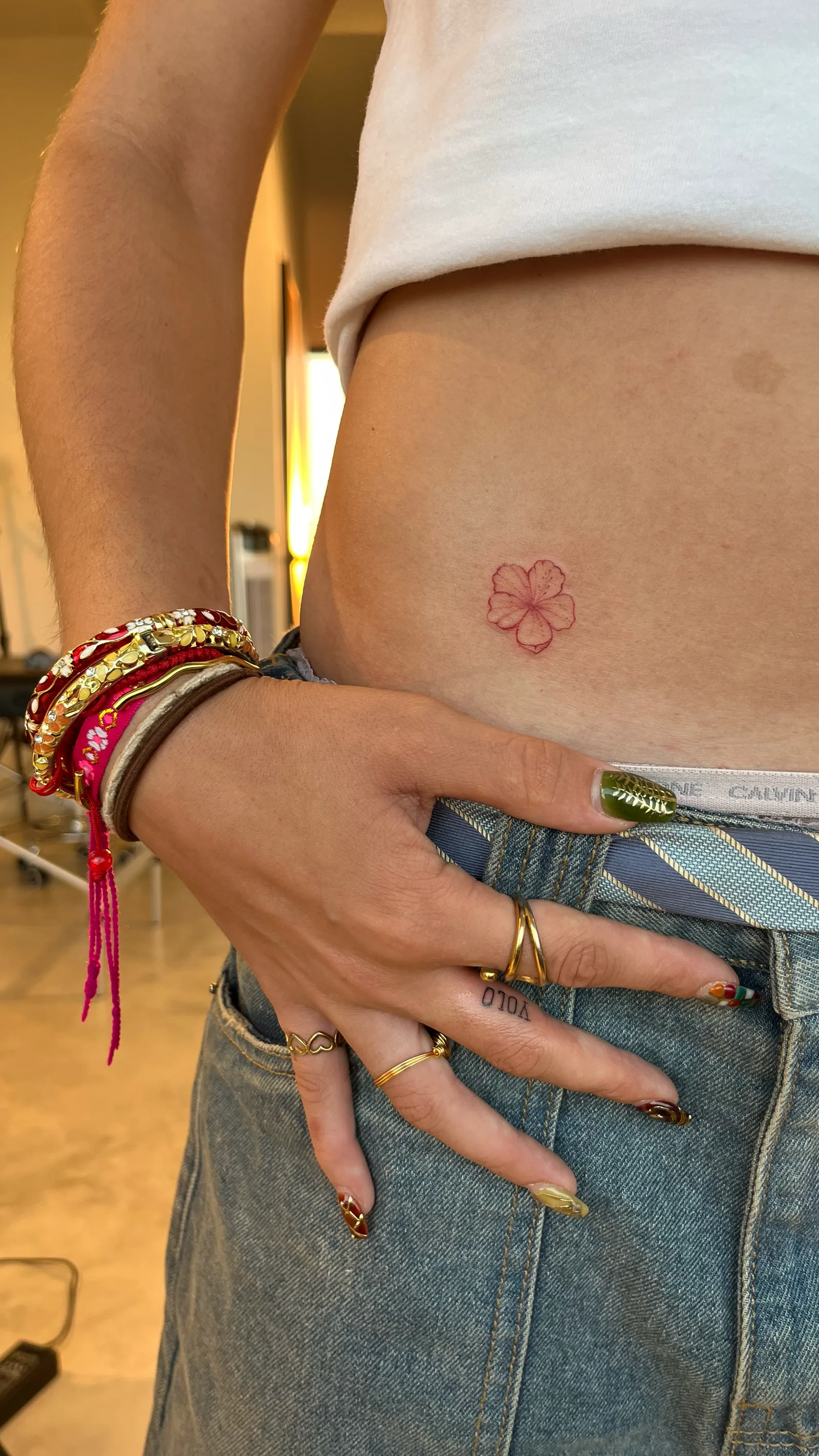 floral on the arm