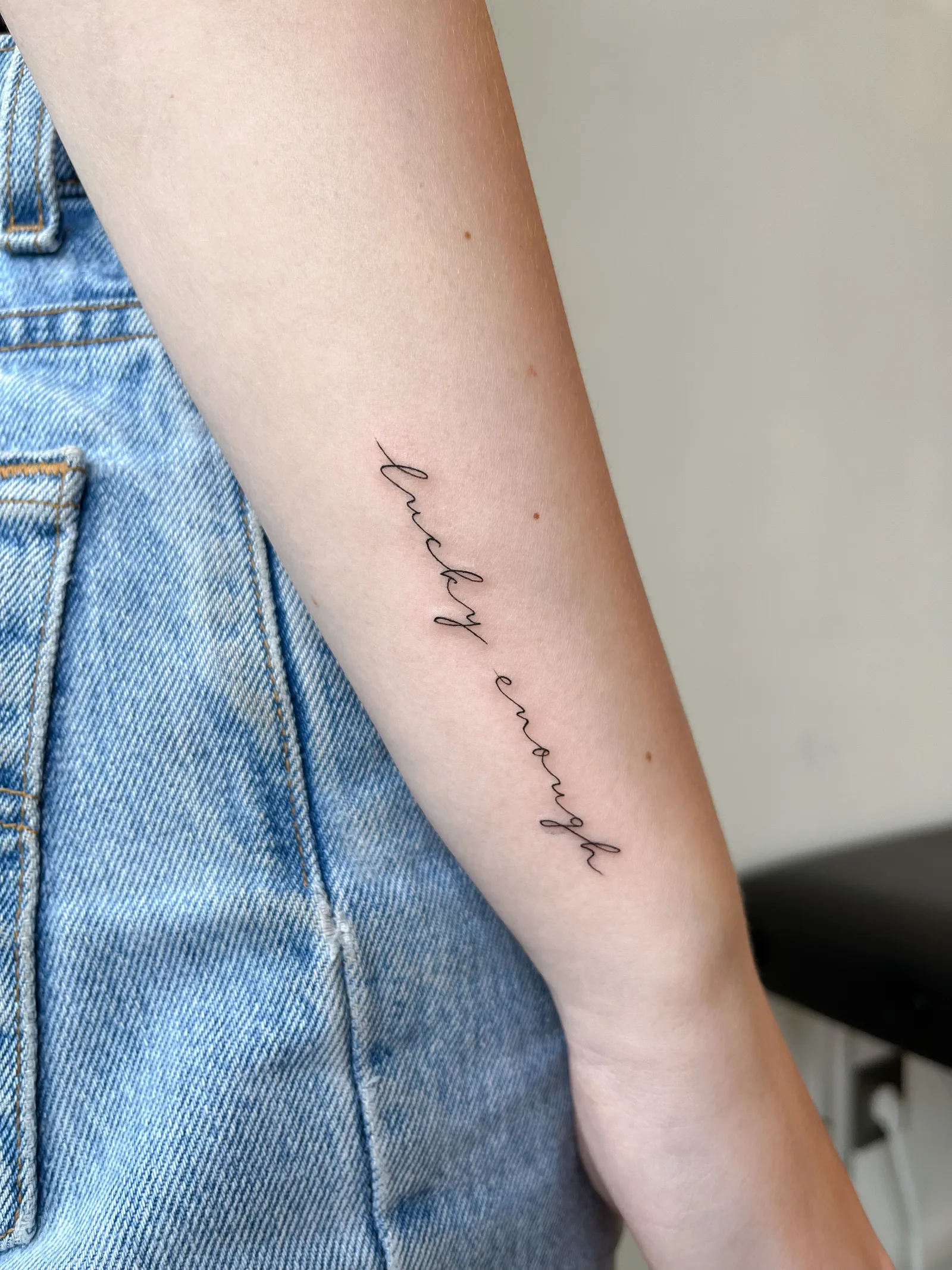 fine line on the arm