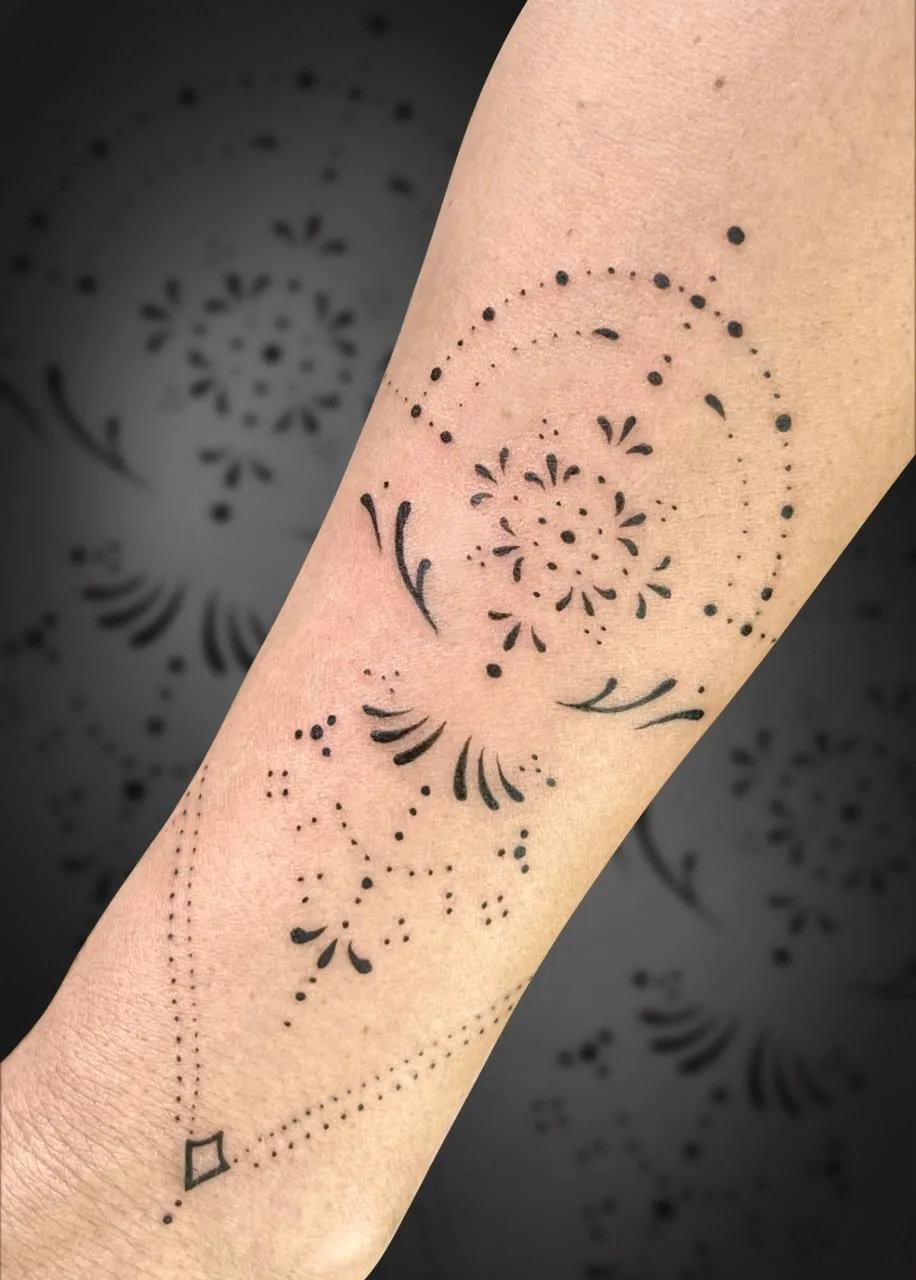 blackwork geometric on the arm