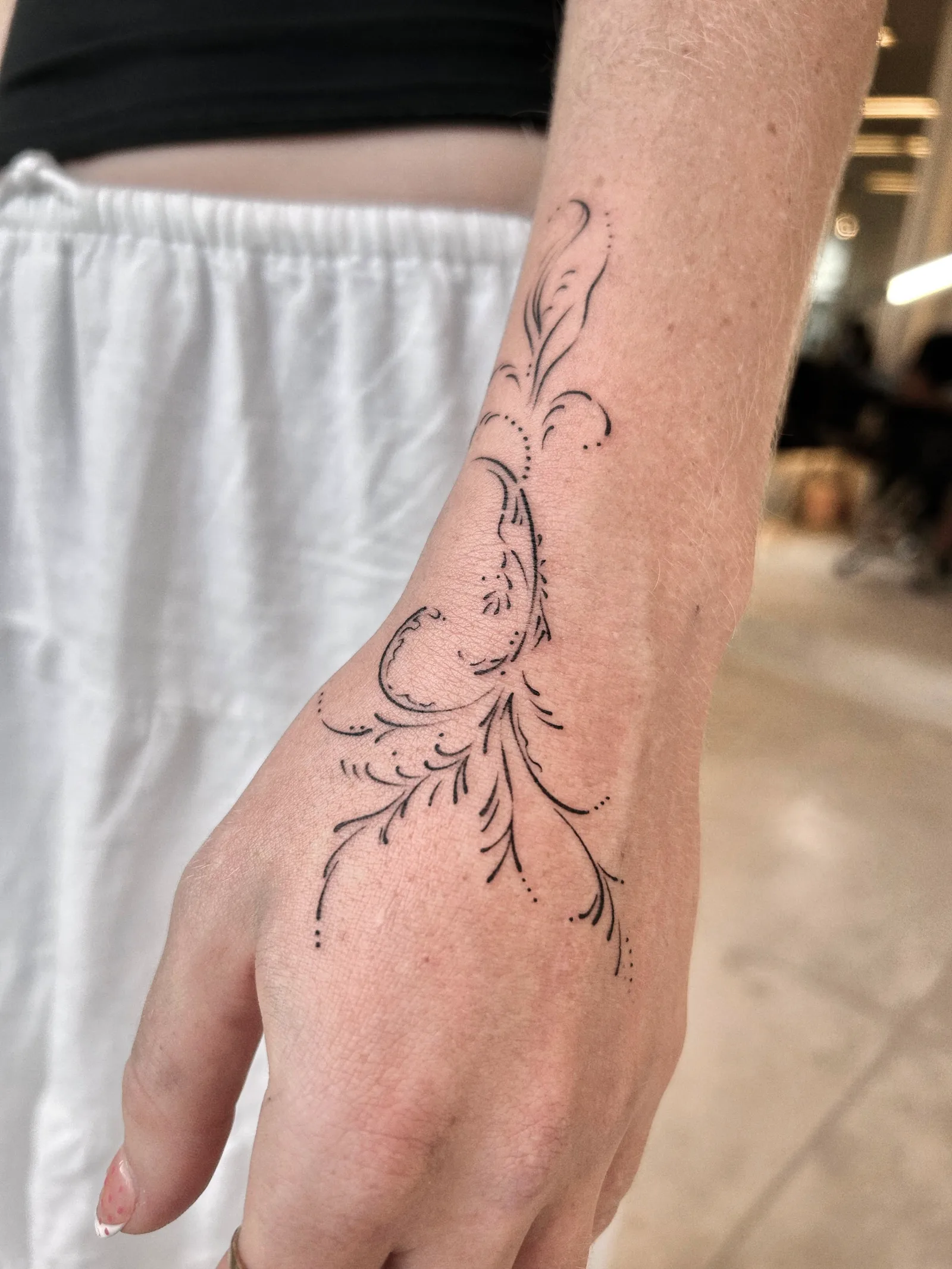 blackwork geometric on the arm