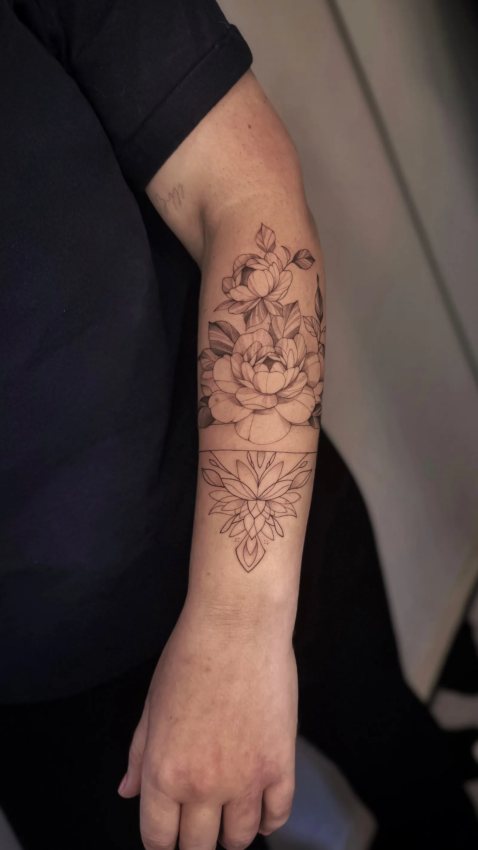 blackwork geometric on the arm