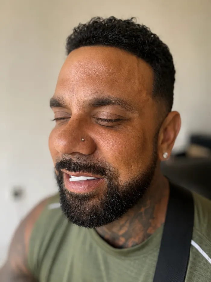 Nostril piercing healed on a client