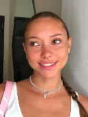 Septum piercing with a fine steel ring