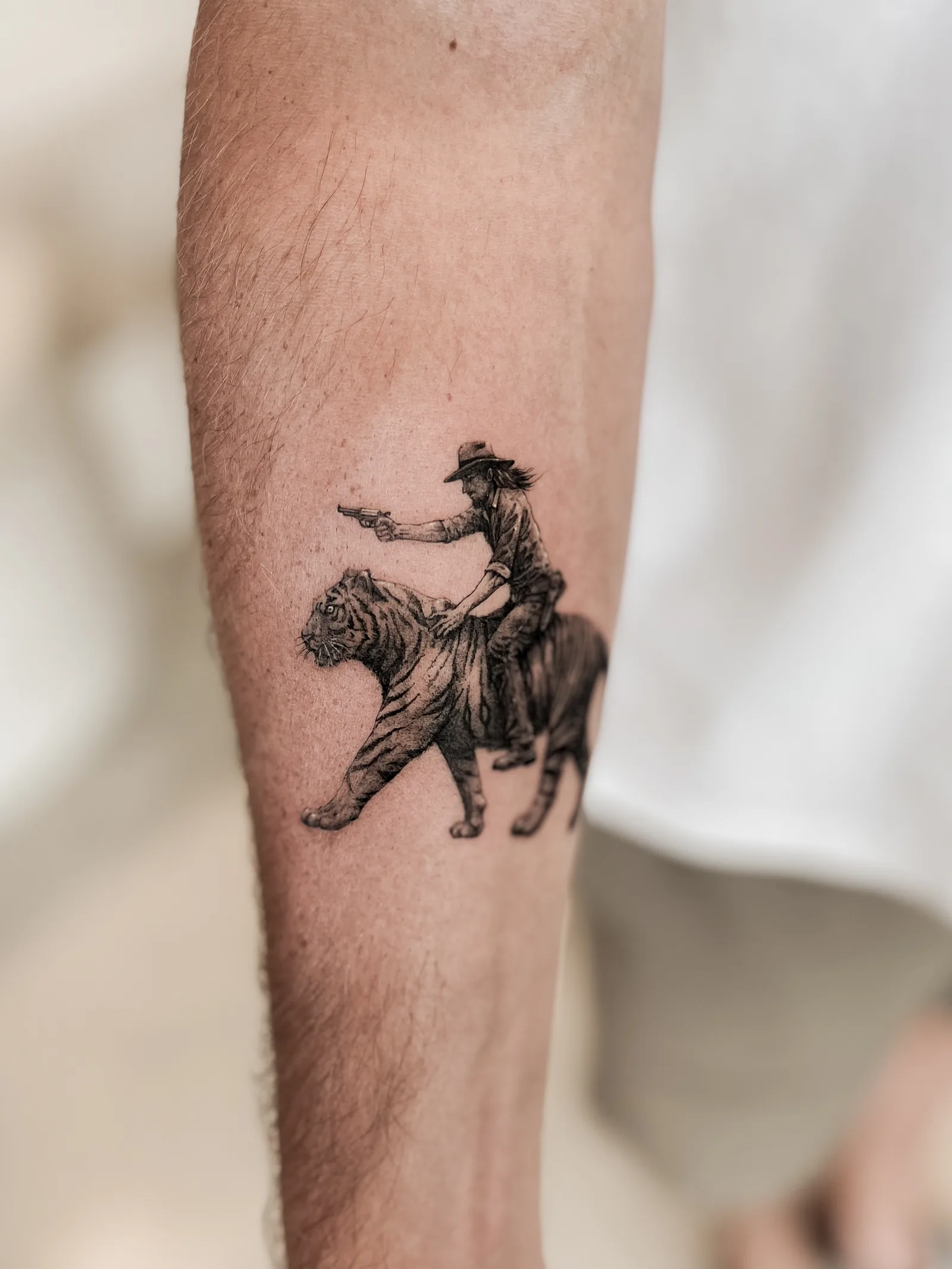 Realism portrait tattoo on the arm