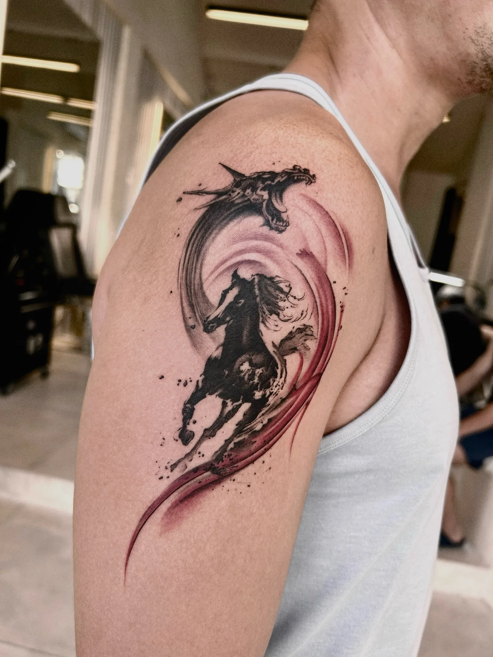 Realism portrait tattoo on the arm