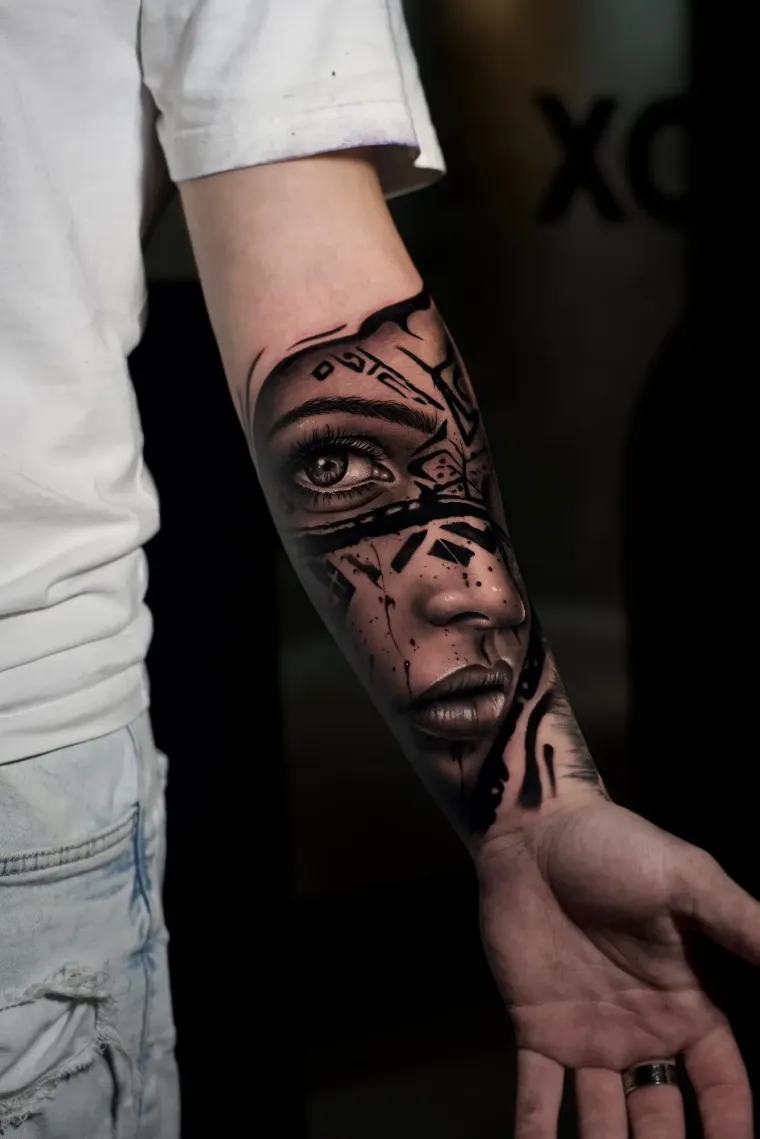 Realism forearm tattoo